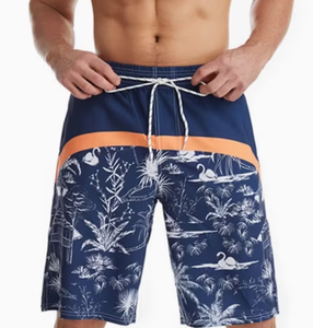 <b>Mens</b> Geometric Print Board Shorts Quick Dry Drawstring Swim <b>Trunks</b> Casual Mid Waist Polyester Shorts - Product Image 3