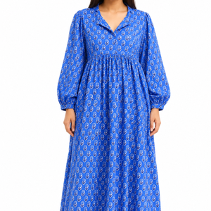 Beautiful floral Cotton Block Printed dress Dress For Casual wear Hand Block Printed Dress - Product Image 1