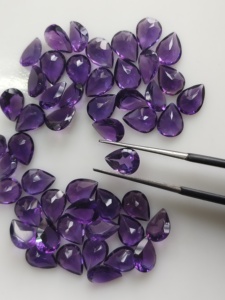 Ametista Africana Natural, Corte Pera de 8x6MM, Color Morado, Gema Suelta de la Mejor Calidad para Joyería - Product Image 1