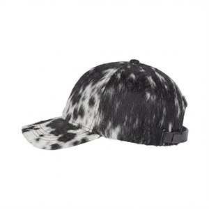 Casquette de baseball unisexe noire et blanche à imprimé animal, 6 panneaux, réglable, décontractée, pour toutes les saisons - Product Image 4