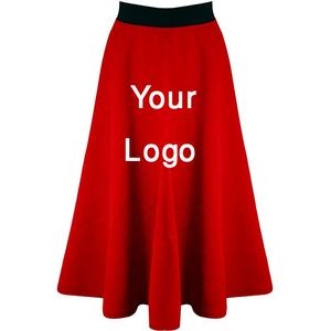 Venta al por mayor personalizada larga 100% falda de algodón para las mujeres punto casual plisado para niña de longitud larga señora falda de lino plisado de BD - Product Image 4