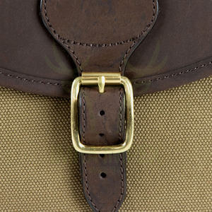 MORTAL SAGA Elegante Bolsa para Cartuchos de Cuero de Vaca Curtido al Aceite, Lona Caqui de Alta Calidad para Accesorios de Caza - Product Image 4