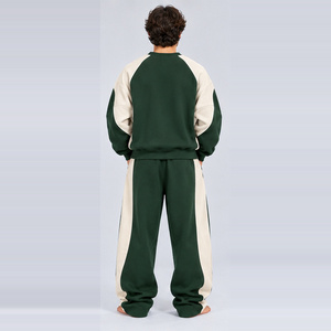 Lightweight Cotton Fleece Hoodie and Jogger Pants Regular Fit Casual Sportswear <b>Men</b> Oversized Winter Solid Sweat Suit Set - Product Image 2