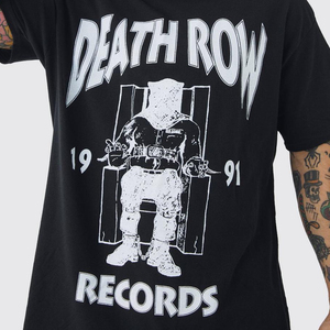 Camiseta Negra Extra Grande con Estampado Personalizado de Death Row Records, Camiseta de Alta Calidad con Cuello Redondo para Hombre - Product Image 5