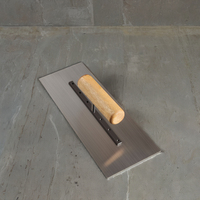 Truelle de finition plate à lame en acier INOLP, outil manuel de construction pour plâtrage et maçonnerie, manche en bois, granulés EPDM, polyuréthane