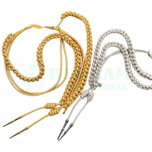 Custom Eco-Friendly Classical Style High Quality Bullion Wire Metallic Yarn Gold Aiguillette <b>Braided</b> Uniform Garment <b>Cord</b> - Product Image 4