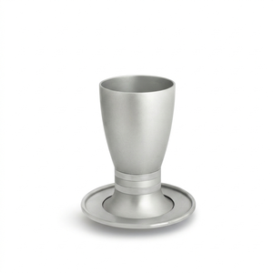 Juego de Copas y Platos para Kiddush de Aluminio, Ecológico y Sostenible, Estilo Americano, Copa de Vino, para Fiestas de Cócteles, con Rayas Doradas y Plateadas de Lujo - Product Image 3