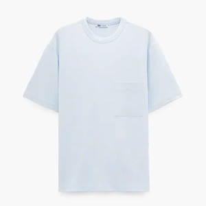 เสื้อยืดแขนสั้นผู้ชายสีฟ้าอ่อนทรงโอเวอร์ไซส์ คอกลม ผ้าถัก สไตล์ลำลอง ลายแบบสั่งทำได้ ทรงปกติ ผ้าฝ้าย 100% ระบายอากาศได้ดี - Product Image 3