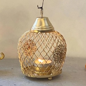 Antique Design Metal Tealight Candle Holder With Flower Shape Gold Color for Home & Wedding <b>Lighting</b> Decoration - Product Image 4