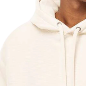 Sudadera con capucha de forro polar prémium de grano cruzado para hombre, color hueso, duradera, cálida, estilo casual urbano - Product Image 4