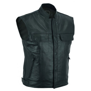 Gilet en cuir personnalisé pour moto, veste sans manches pour motard, gilet à patchs personnalisés, fabrication OEM ODM, vente en gros - Product Image 3