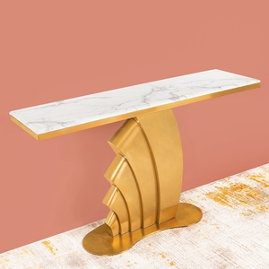 Mesa de centro de latón de lujo de última generación, mesa central geométrica moderna, mesa auxiliar de metal contemporánea, muebles de diseño para sala de estar - Product Image 1