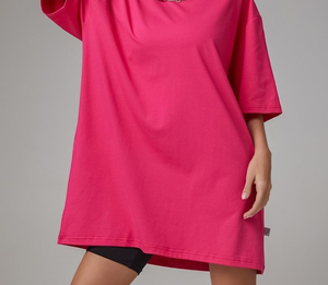 Robe T-shirt Femme Coupe Droite Col Rond Manches Courtes Couleur Unie Coton Jersey Respirant Séchage Rapide Style Urbain Été - Product Image 2