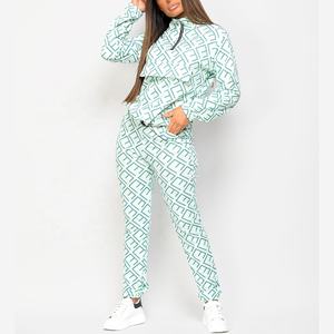 Ensemble de survêtement à capuche pour femmes, deux pièces, jogging en coton d'hiver, vêtements de sport, logo personnalisé, fabrication OEM - Product Image 2