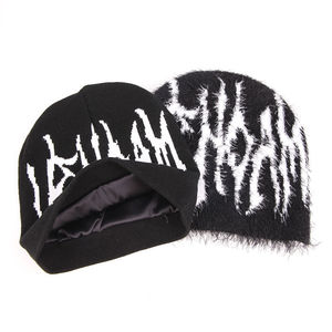 Bonnet tendance Y2K en mohair duveteux à motif araignée, style streetwear, bonnet unisexe chaud pour l'hiver, style goth Harajuku - Product Image 5