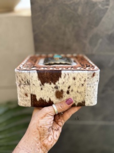 New Designer Hand Tooled Leather Big Size Jewelry Storage <b>Box</b> Organizer Handmade <b>Makeup</b> <b>Box</b> Square Cowhide Organizer <b>Box</b> - Product Image 2
