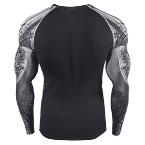 Rashguard pour homme 2025, écologique, de haute qualité, en spandex/polyester, séchage rapide, respirant, manches longues, couleur unie, vêtements de fitness - Product Image 1