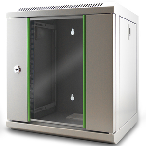 Gabinete de Red de 10 Pulgadas 6U 9U de Calidad Premium con Puerta de Vidrio con Cerradura, Color Gris Claro, Ideal para Oficinas Pequeñas y Redes Domésticas - Product Image 1