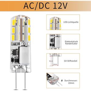 Lampadina LED G4 T3 JC con attacco Bi-Pin 12V AC/DC 1.24W 93LM 6000K Bianco Freddo Senza Sfarfallio a Risparmio Energetico con Durata di 30.000 Ore - Product Image 2