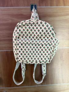 High Quality Sustainable Stylish Floral Quilted Cotton Softback <b>Backpack</b> Hand Block Printed Durable Portable - Product Image 4