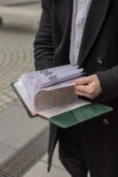 Couverture de carnet de notes A5 en cuir rechargeable 6x9 Collègue avec porte-sac à dossier LP5-0031B