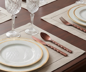 Juego de Cubiertos Metálicos Vintage con Acabado Mate y Mango Trenzado, Cuchara, Tenedor y Cuchillo Aptos para Lavavajillas, Colección de Cubiertos para Bodas - Product Image 2