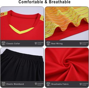 Ensemble de maillots de football personnalisés, tenue d'équipe, respirant, séchage rapide, évacuation de l'humidité, vêtements de sport par sublimation - Product Image 4