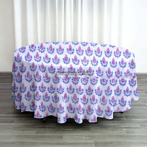 Cotton 20 Sheeting 180 CM Soft and Durable Round Tablecloth for 6 Seater <b>Dining</b> <b>Table</b> for Wedding Parties Tablecloth Best Price - Product Image 2