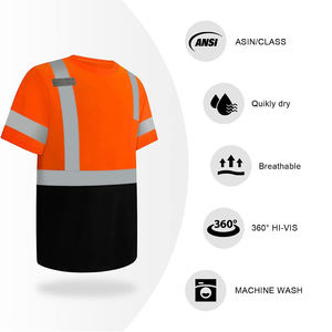 Camiseta de Manga Corta con Cuello Redondo y Reflectante de Alta Visibilidad para Hombre, Venta al por Mayor OEM, Camiseta de Alta Visibilidad de Calidad, Camiseta Reflectante para Trabajadores - Product Image 3