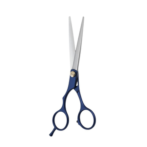 Ciseaux de barbier professionnels en acier japonais bleu avec logo personnalisé, ciseaux à cheveux - Product Image 5