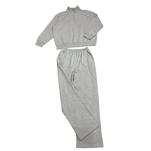 Conjunto de Sudadera de Forro Polar Negro Sólido de 320g con Cremallera de Cuarto para Hombre, Anti-Pilling, Manga Larga, Casual, y Pantalones de Chándal de Pierna Recta para Invierno - Product Image 3