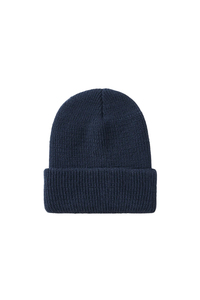 HAT333 Bonnet unisexe en tricot côtelé bleu marine 100% acrylique, à revers, ajustable, pour adultes, usage décontracté et ski - Product Image 2