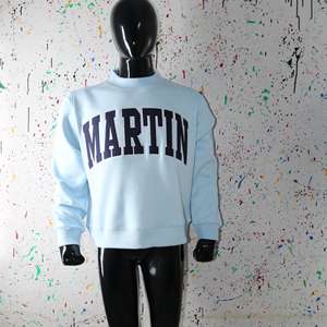 Sudadera MARTIN SKY BLUE con Cuello Alto, 100% Azul, Apliques Bordados, Cuello Ancho, Hilos Finos - Product Image 2