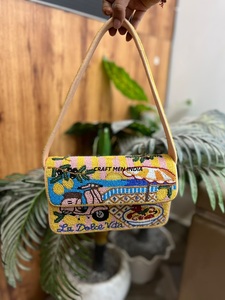 Craft Men India <b>Women's</b> Beaded Messenger <b>Bag</b> Vintage Italian Landscape Flap Shoulder Handbag Fashion XL Travel - Product Image 2