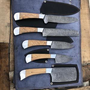 Ensemble de couteaux de chef en acier Damas THEWIZ CRAFTS, manches en bois, couteaux de style japonais forgés à la main, longueur de lame de 8 à 9,9 pouces, ambidextres - Product Image 3