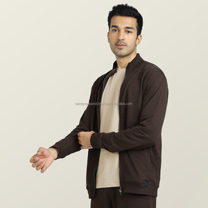 Nardon Apparel's High Quality 330 Gram <b>Weight</b> Autumn Winter Solid Full-Zip Hoodie <b>Stand</b> Collar Custom Logo High Street Style - Product Image 3