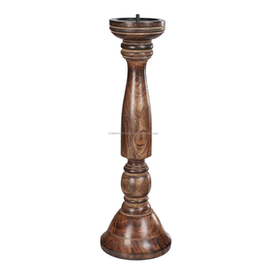 Portavelas de madera hecho a mano de primera calidad, acento decorativo elegante para bodas y eventos, disponible a un precio asequible - Product Image 2