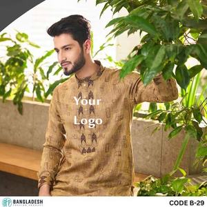 เสื้อคลุมลำลองผ้าปันจาบิสำหรับผู้ชายผ้าคอตต้อน100% แฟชันทันสมัยส่งตรงจากโรงงานในบังคลาเทศ - Product Image 3