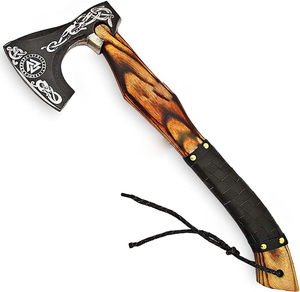 Hache Viking Ranger de haute qualité, fabriquée à la main, en acier au carbone, avec manche en bois et fourreau en cuir, tendance du moment - Product Image 4