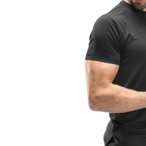 Men's Custom Black Aqua Performance <b>TShirt</b> Lightweight QuickDry Polyester Spandex Gym Training Sports Tee OEM Activewear Top - Product Image 5