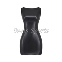 Robe noire en cuir pour femme, style décontracté, en cuir d'agneau véritable, style célébrité, produits de qualité supérieure