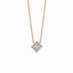 Collar de Diamantes Cultivados en Laboratorio con Diseño Único en Oro Rosa de 18K, Corte Redondo, 10 Piezas, para Compromiso y Boda - Product Image 1