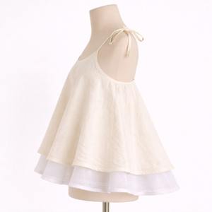 Camiseta sin mangas de doble capa para mujer EHRI OEM Premium, 100% algodón tejido, corte acampanado, con botones y cuentas, forro suave de Mulmul, hecha en India - Product Image 4