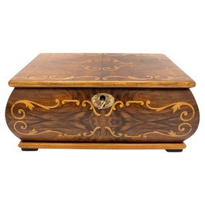 Walnut Wood Art Deco Jewelry <b>Chest</b> with Maple Inlay - Wholesale Moradabad - Product Image 1