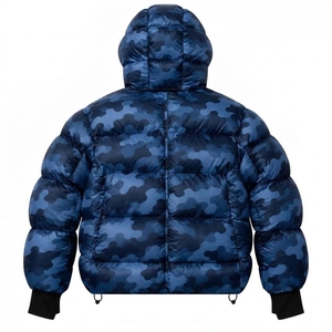 Veste matelassée à capuche bleue pour homme, manteau d'hiver chaud pour l'extérieur, veste légère matelassée ONE APEX - Product Image 2