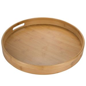 Plateau en bois avec poignées - Plateau de rangement décoratif pour la décoration de la maison, assiette de mariage - Product Image 3