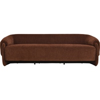 Canapé de luxe moderne en tissu marron LUOOMA, 3 places, accoudoirs incurvés capitonnés, dossier en forme de baril, rembourré, pour salon, appartement, villa, hôtel