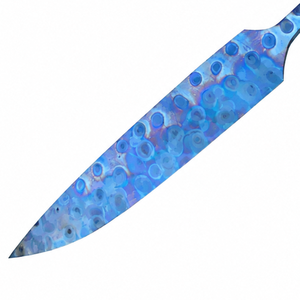 Hoja de cuchillo azul con patrón, filo afilado y espiga larga y estrecha para la fabricación de mangos personalizados y proyectos de bricolaje de cuchillos. - Product Image 4