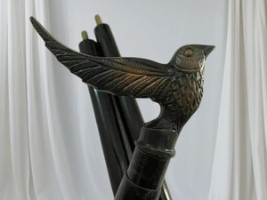Gifted Brass Bird Head Handle Walking Stick | Pirate Style Wooden Designer Cane| Collectible Gift - Product Image 1