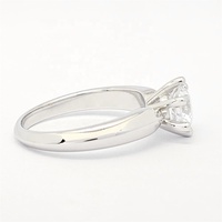 Bagues de fiançailles et de mariage classiques en argent sterling plaqué rhodium 4 couches avec zircone solitaire, qualité or, 5 mm, style européen pour femme